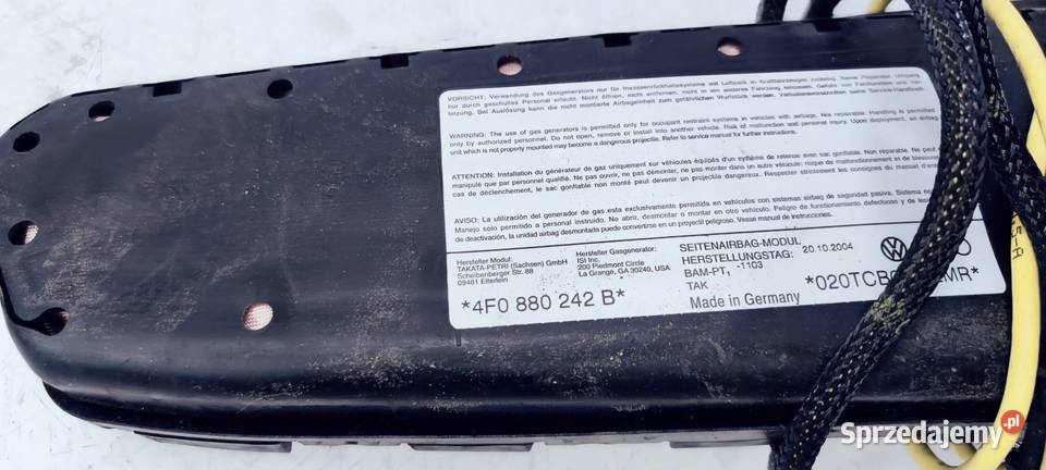 PODUSZKA FOTELA PRAWA AUDI A6 C6 4F0880242B śląskie Przystajń