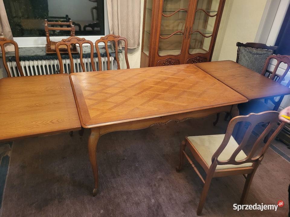 Meble dębowe w stylu chippendale stół krzesła Komplety mebli