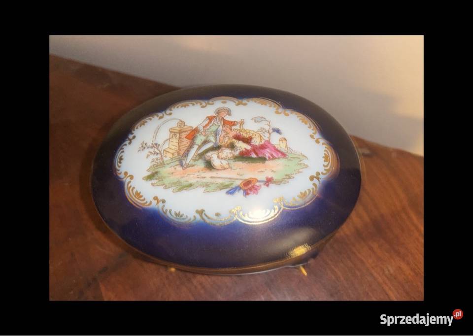 Puzderko PM Import Na 4 nóżkachKobalt Złocone Gdańsk