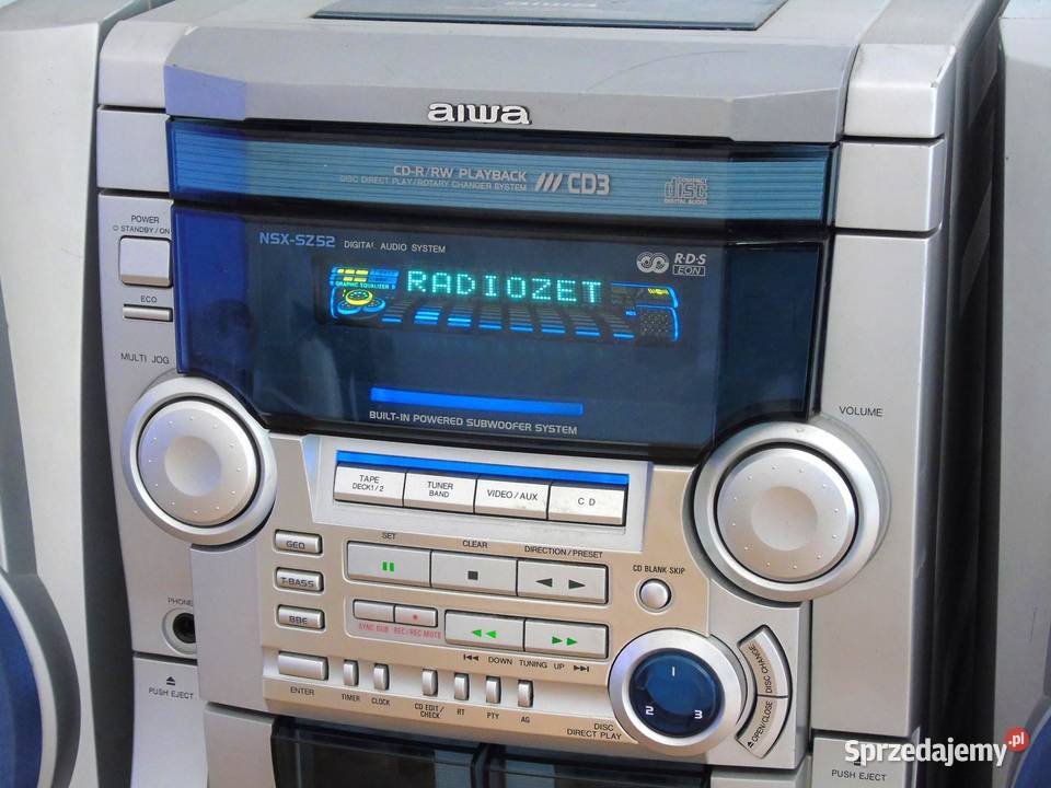 Wieża Aiwa kolumny Radio RDS AUX mocna DOSTAWA podkarpackie Jasło