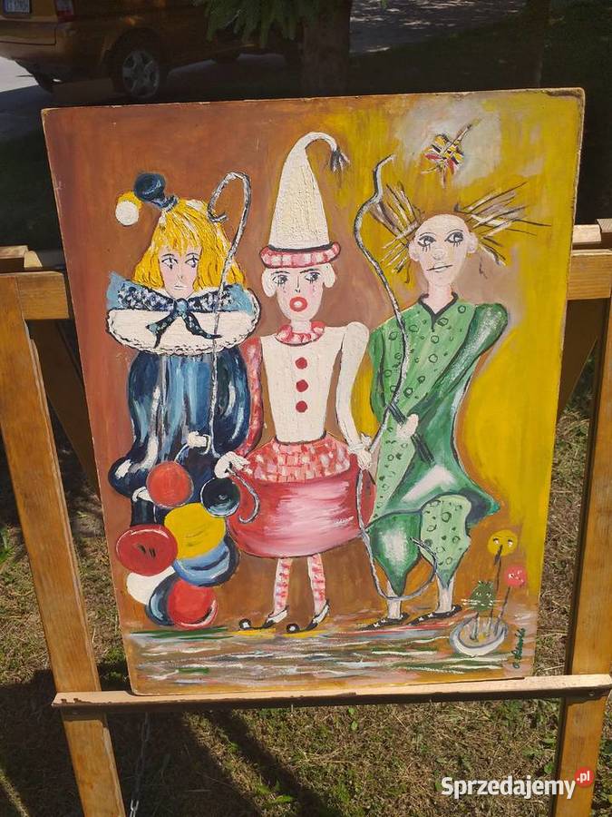 Obraz olejne na płycie pilśniowej w ramie bez