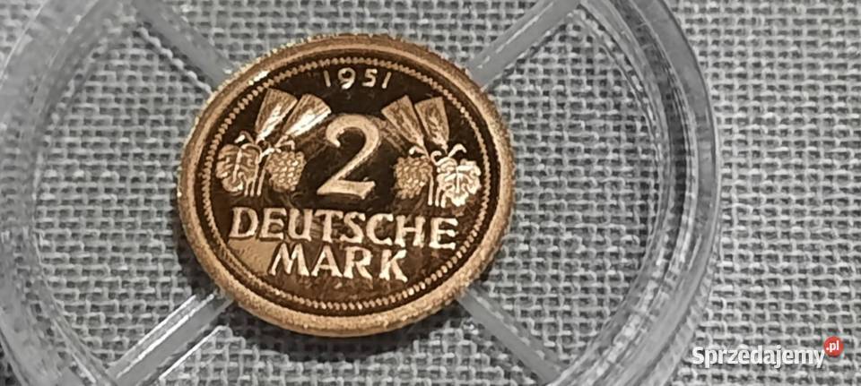 Niemcy replika 2 marki 1951 J złoto st Lk160 Numizmatyka Warszawa
