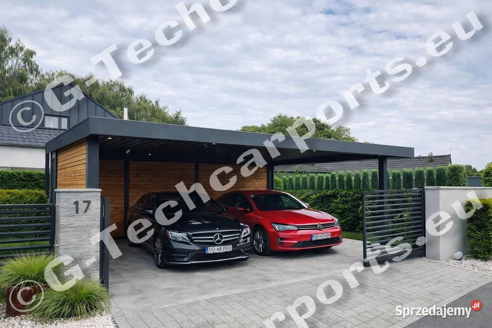 Wiata stalowa garażowa 6x6 carport 2 stanowiska Tarnów