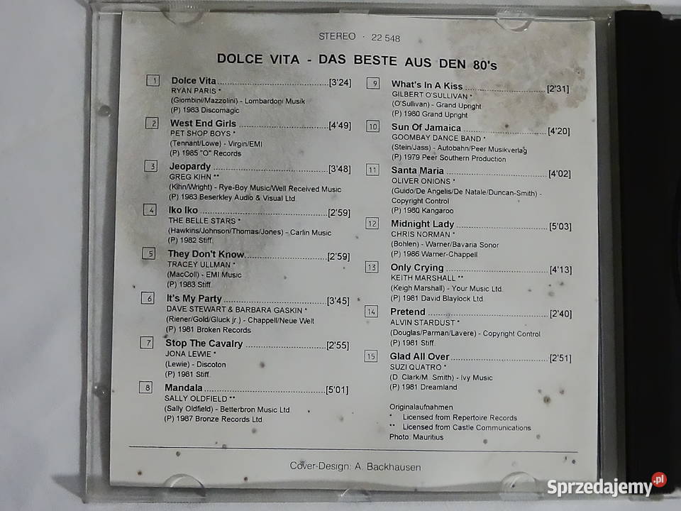 Dolce Vita Das Beste Aus Den 80s płyta CD 1994 pop Płyty i kasety Biłgoraj