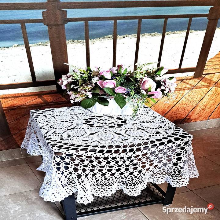 Serweta ażurowa na szydełku rękodzieło NN9 biały Poznań