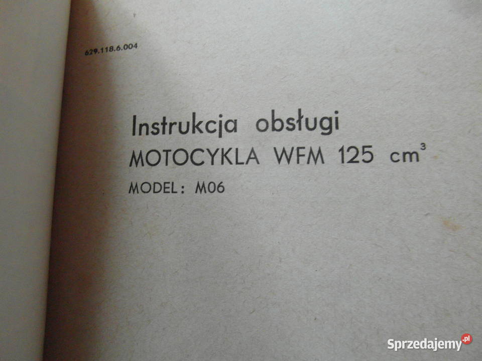 WFM M06 wfm125 instrukcja obsługa 1962r oryginał Poznań