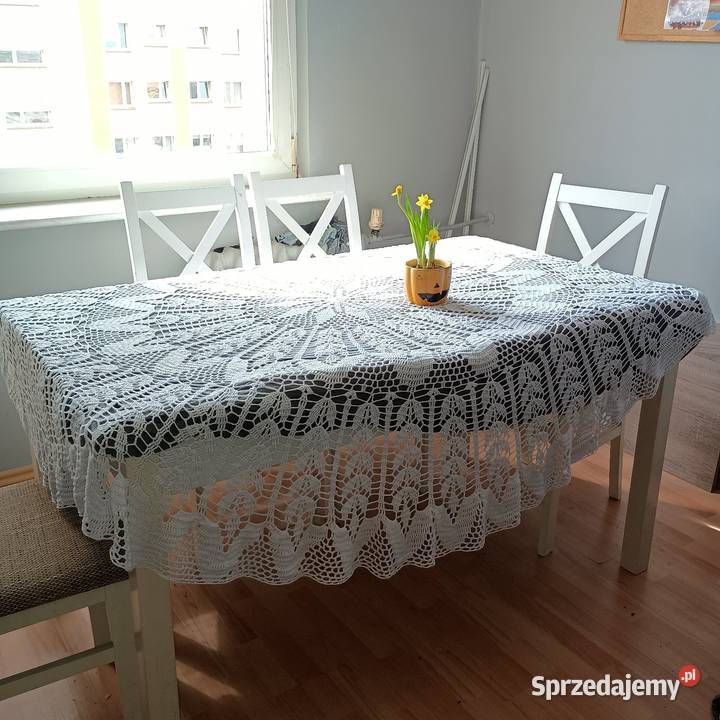 Obrus szydełkowy śnieżnobiały Głogów