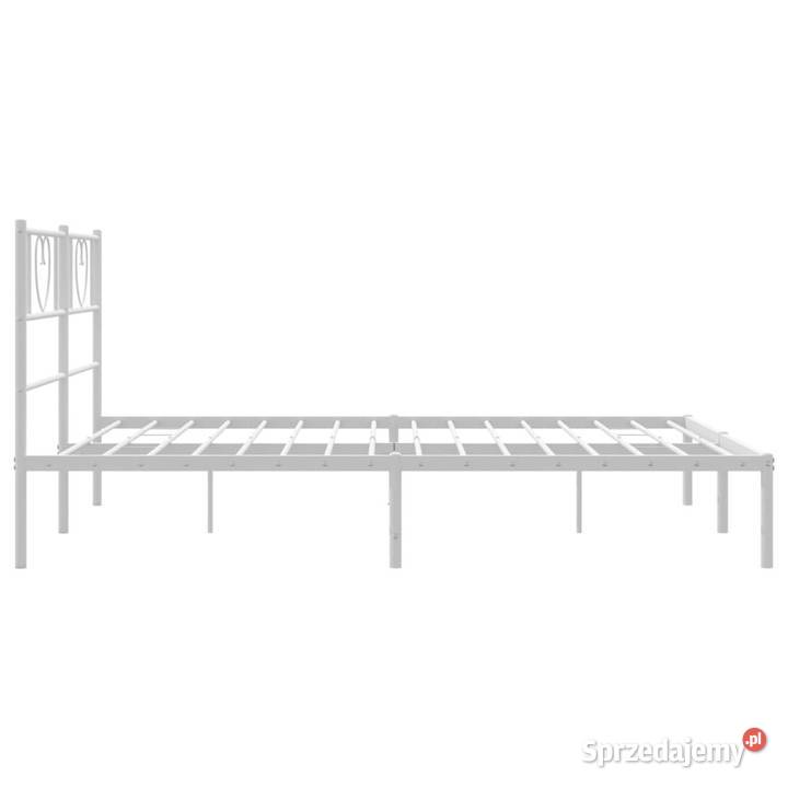 Łóżko Metalowe Białe Rama Łóżka Ze Stelażem