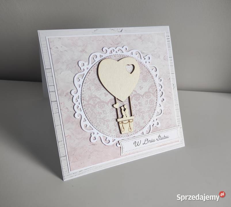 Kartka ręcznie robiona na ślub Antyki, Sztuka, Kolekcje łódzkie sprzedam