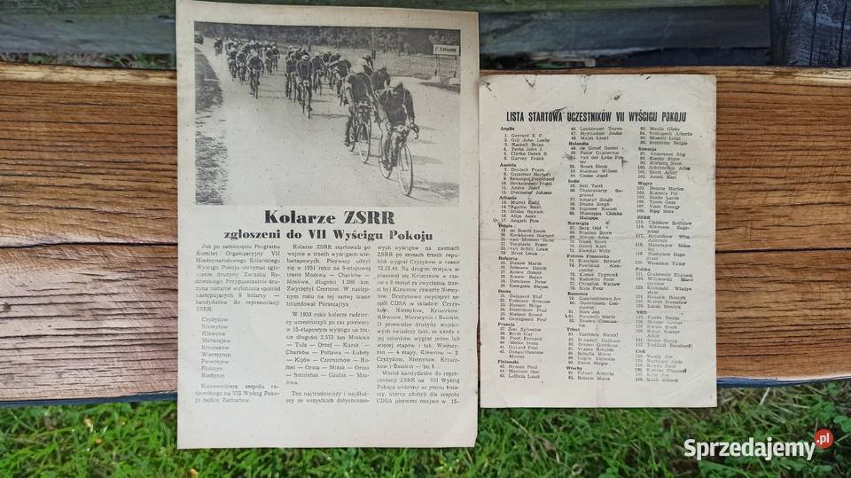 Program V 1952r i VII 1954r Wyścigu Pokoju łódzkie Wieluń