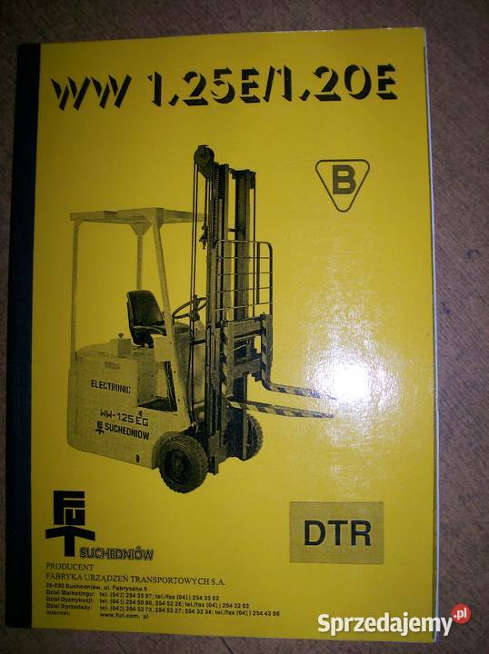Instrukcja obsługi DTR wózka widłowego WW 1,25E Suchedniów.