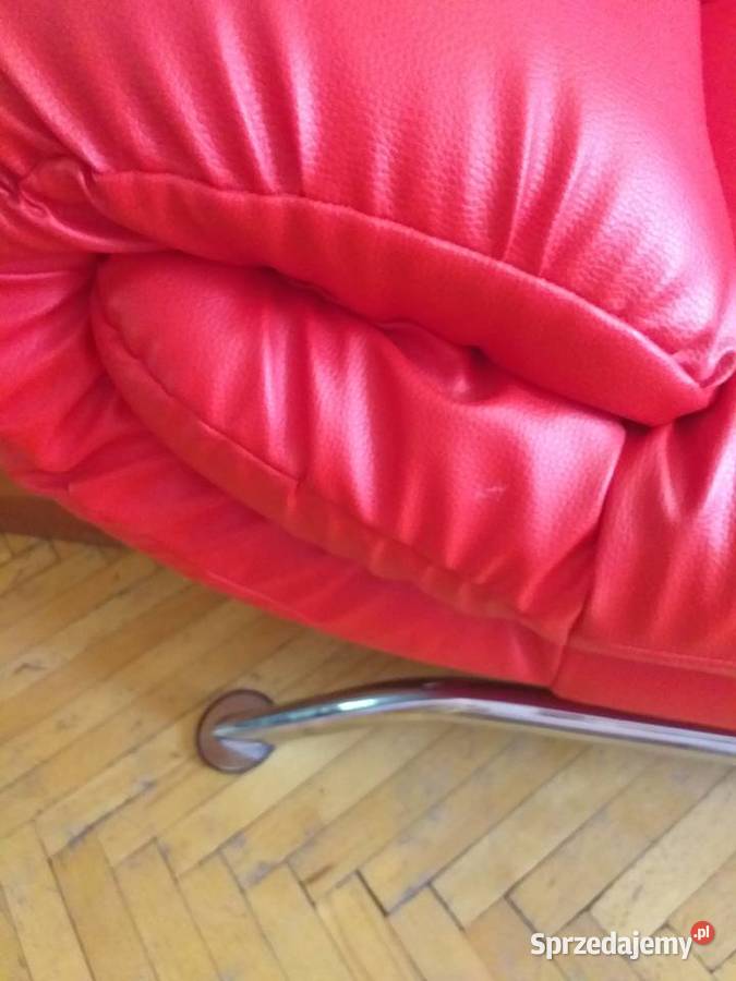 Kanapa czerwona skóra ekologiczna