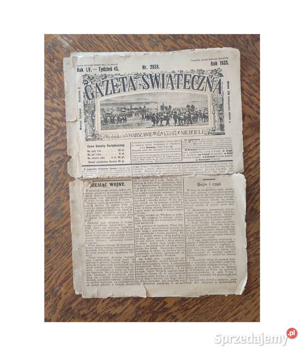 1935 gazeta świąteczna antyk unikat okaz