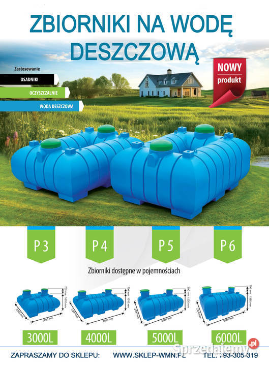 ZBIORNIK NA WODĘ DESZCZOWĄ 3000L Z WYPOSAŻENIEM Zbiorniki na deszczówkę Oława