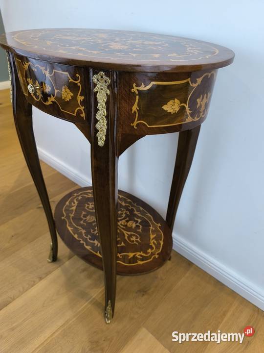 Piękna unikalna konsolka stolik intasjowana łódzkie Łódź