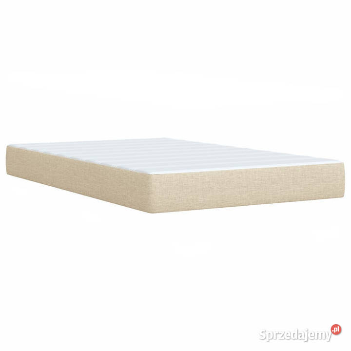 Łóżko kontynentalne z materacem kremowe tkanina Warszawa