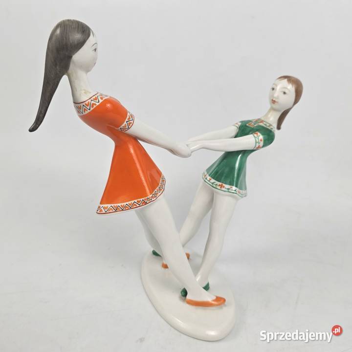 Look Dziewczynki wirujące w tańcu Hollohaza Porcelana i szkło mazowieckie