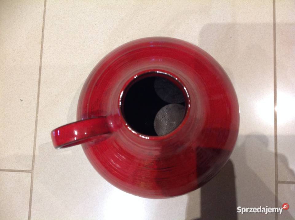 Wazon Ceramiczny STEULER Czerwony Sygnowany Nowa Sól