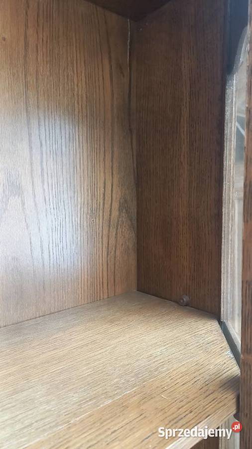 Witryna dębowa Kredens Biblioteka z półkami Gawroniec