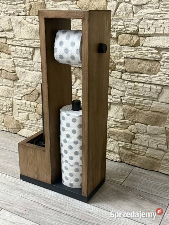 Stojak uchwyt na papier toaletowy drewniany LOFT Dębica sprzedam