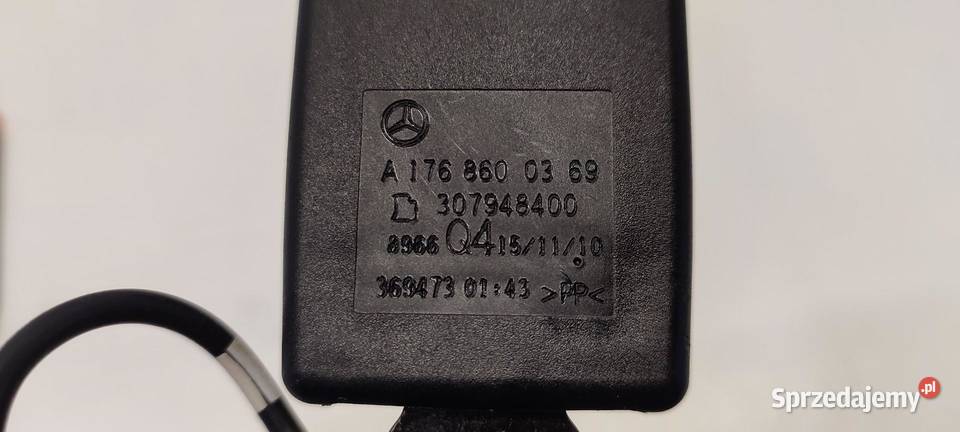 MERCEDES X117 CLA ZAPINKA PASA TYŁ A1768600369 Pasy bezpieczeństwa Części samochodowe