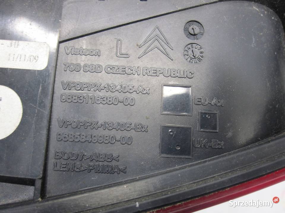 CITROEN DS3 11r lampa lewa tył 9685849980 Lampy przednie Kielce