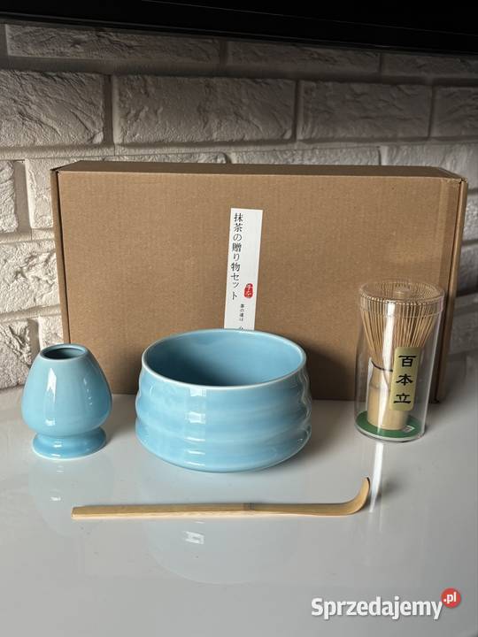 Niebieski zestaw do matcha 4 elementy Zaparzacze i kawiarki Gdańsk