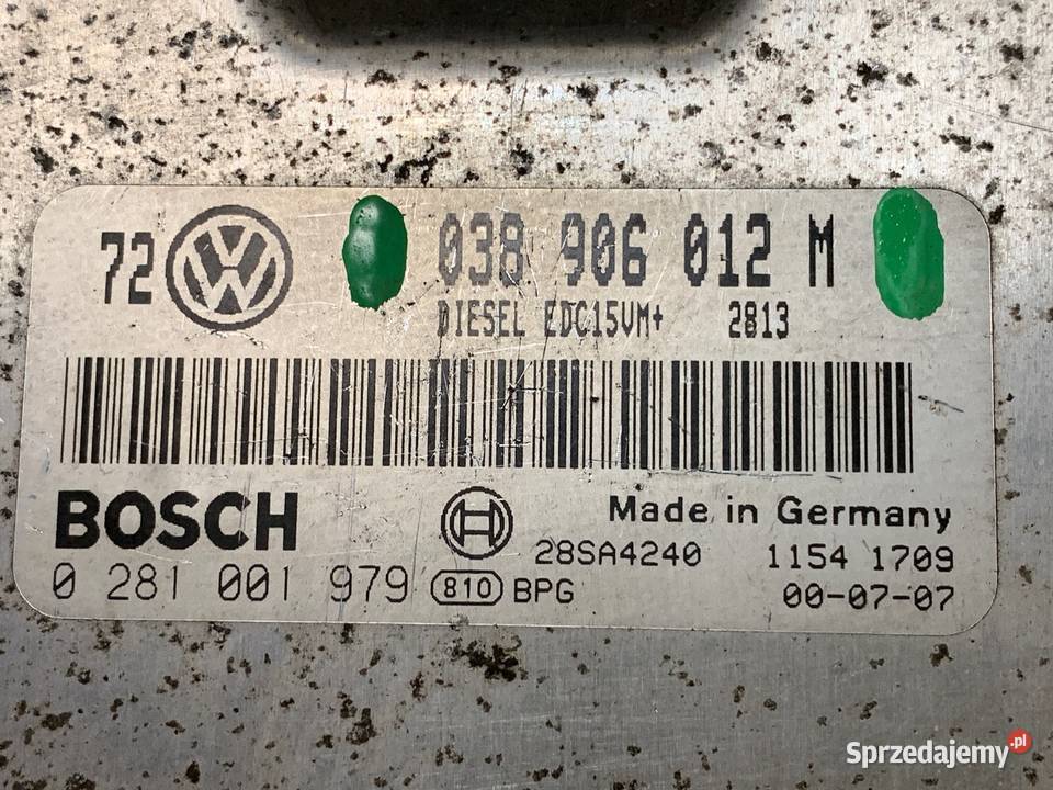Komputer silnika VOLKSWAGEN 038906012M Margonin