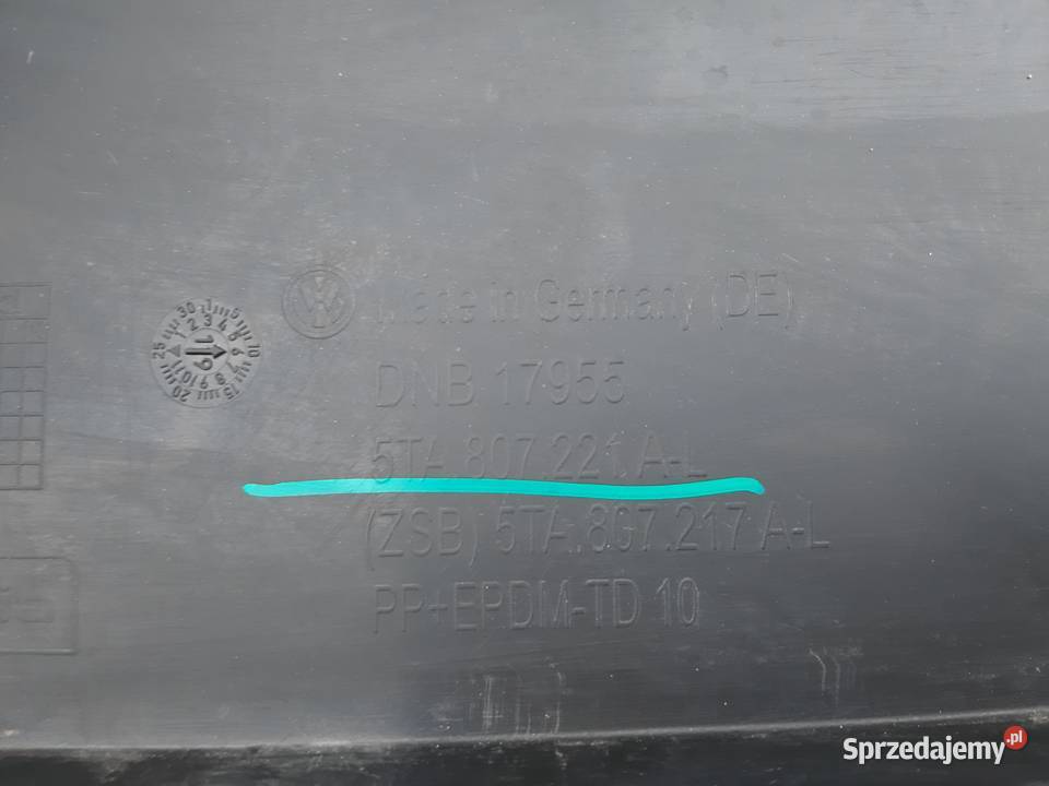 VW TOURAN 5TA ZDERZAK PRZÓD PRZEDNI PDC KRATKA