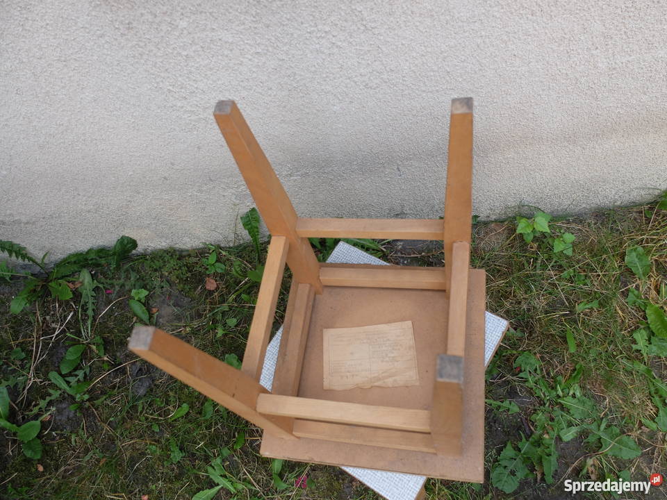 Dwa porządne taborety Wrocław PRL 571 32cm Meble