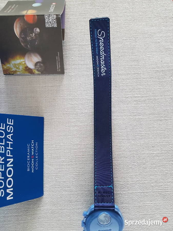 Zegarek nareczny Omega mission to the moon blue dolnośląskie