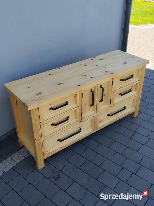 Komoda drewniana 150x48x75 Naturalne drewno łódzkie Zduńska Wola