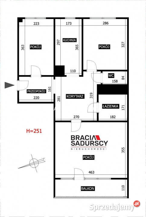 Mieszkanie 557 metrów 3 pokoje Kraków Podedworze