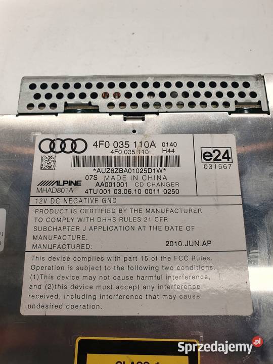 ZMIENIARKA CD AUDI Q7 A6 C6 LIFT 4F0035110A osobowe Przystajń