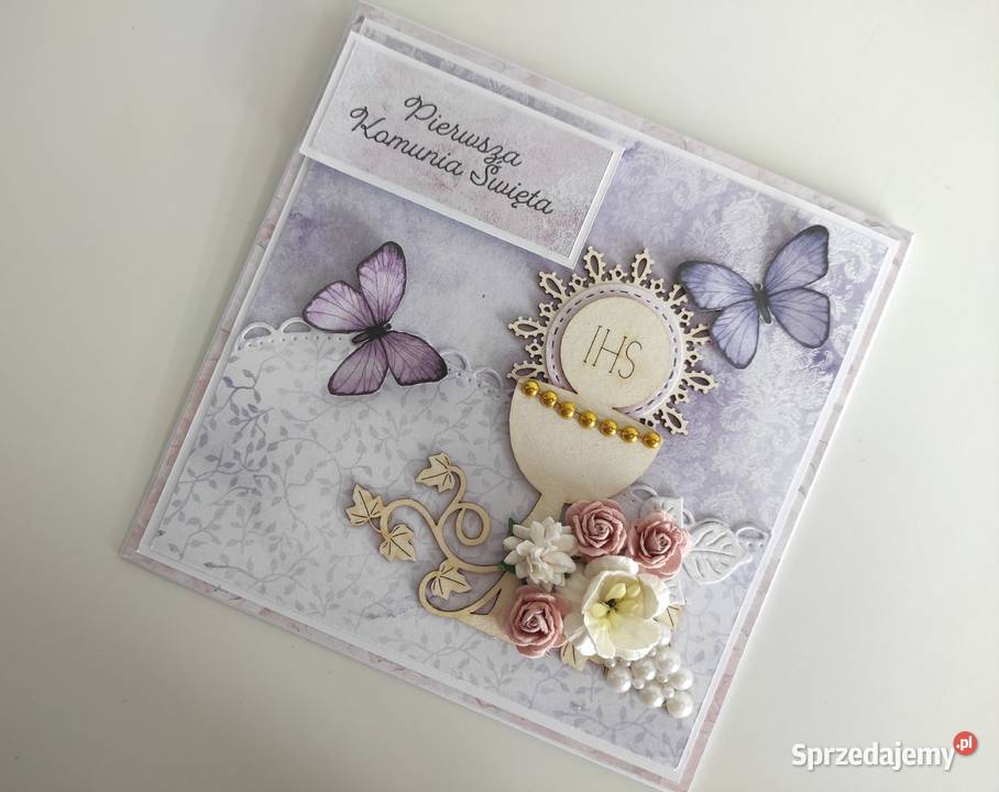 Kartka ręcznie robiona na Komunię Świętą w Łódź sprzedam