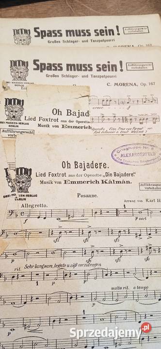 Nuty różne druk niemiecki Andrychów