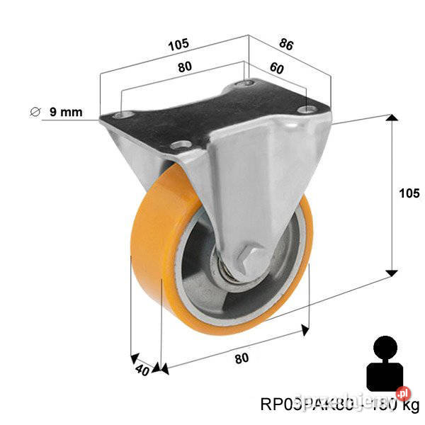 Zestaw Kołowy 80 mm Stały Koło Aluminiowo Rybnik sprzedam