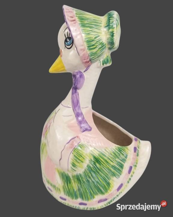 Vintage Ceramiczna gęś kaczka osłonka pojemnik Bronisze