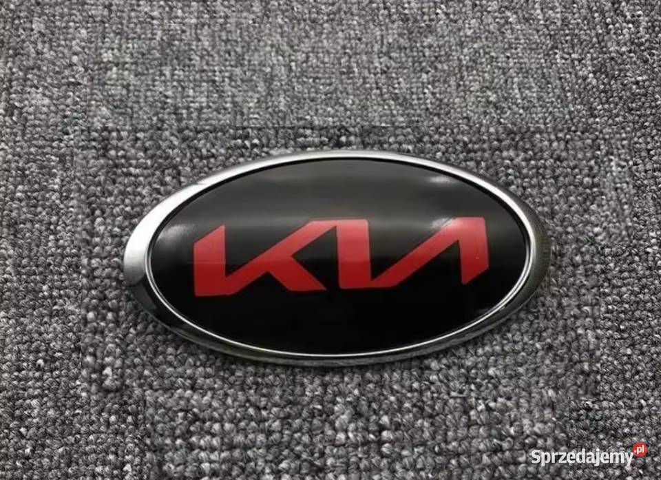 Nowy Emblemat KIA 115x58mm ChromCzerwony ABS