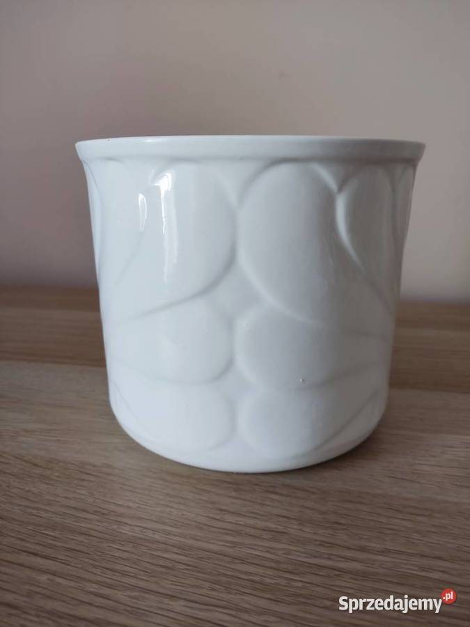 Doniczka donica osłonka ceramiczna biała fi 14