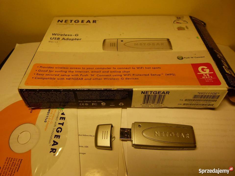 Karta WiFi USB Netgear WG111GE sprawna pudełko Zamość sprzedam