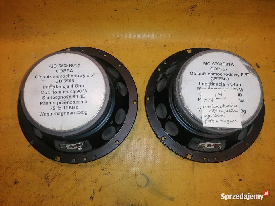 głośniki trójdrożne 90W COBRA 17 Piotrków Trybunalski sprzedam