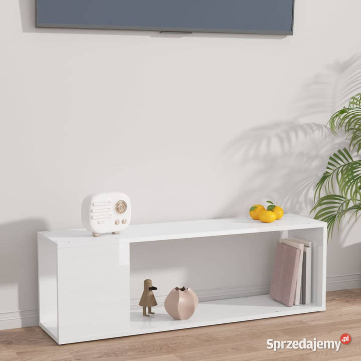 Szafka pod TV biała z połyskiem 100x24x32 mazowieckie Warszawa