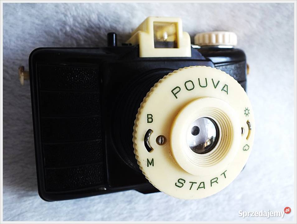 POUVA START Biało-Czarny Ebonitowy aparat z lat 50-60 w bake