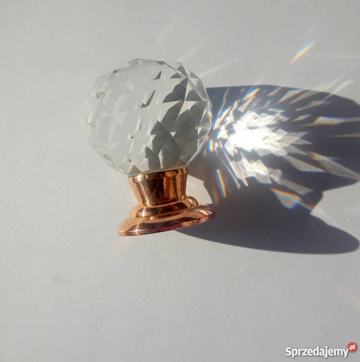 KRYSZTAŁOWA GAŁKA DO MEBLI UCHWYT złoto 3cm Warszawa