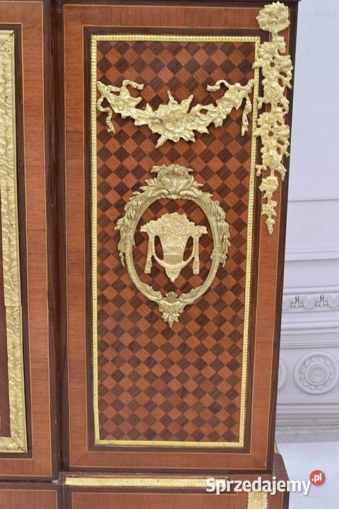 Piękna Komoda Empire Drewno Mosiądz Szafa Meble Kraków