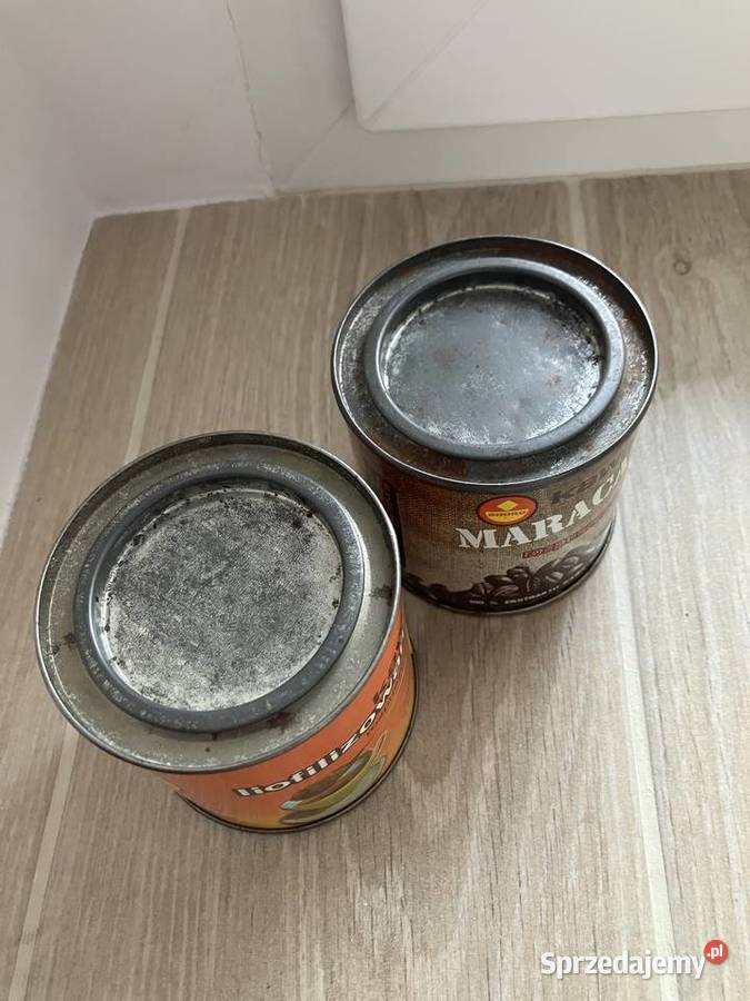 Stare puszki PRL Amino kawie z 82 roku