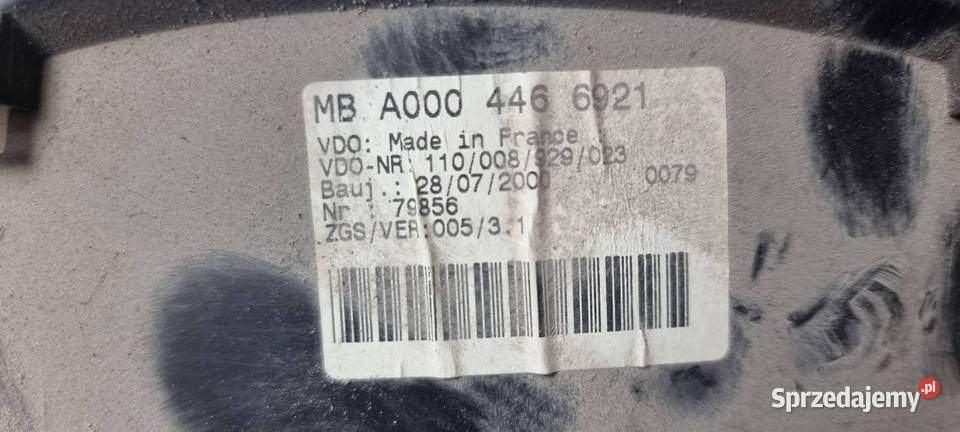 LICZNIK ZEGAR MERCEDES SPRINTER 208 A0004466921 Lipno