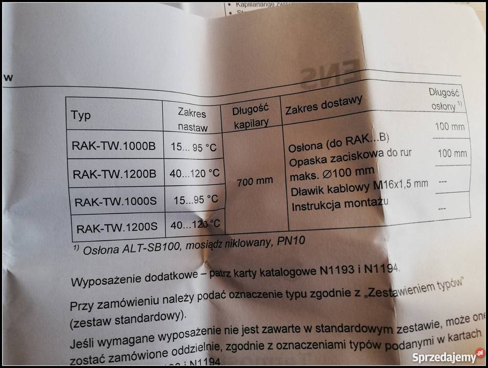 Termostat regulacyjny RAKTW1000BH Siemens śląskie Dąbrowa Górnicza