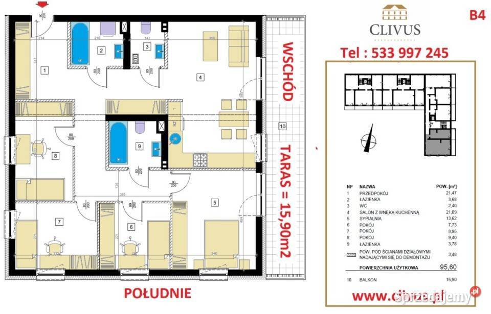 Mieszkanie 956m2 5 pokojowe Lublin własność